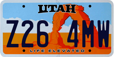 UT license plate Z264MW