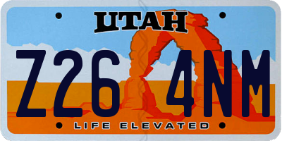 UT license plate Z264NM