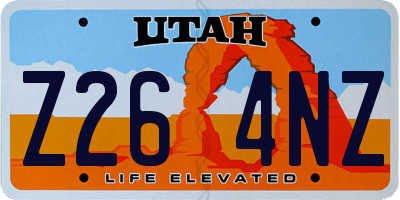 UT license plate Z264NZ