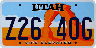 UT license plate Z264OG