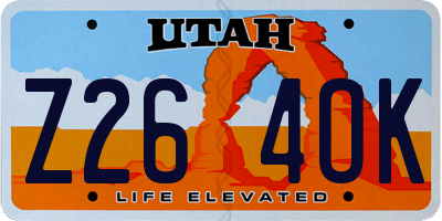 UT license plate Z264OK