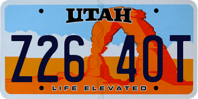 UT license plate Z264OT