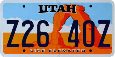 UT license plate Z264OZ