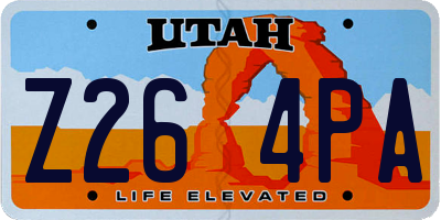 UT license plate Z264PA