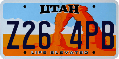 UT license plate Z264PB