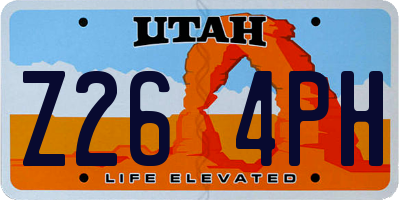 UT license plate Z264PH