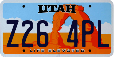UT license plate Z264PL