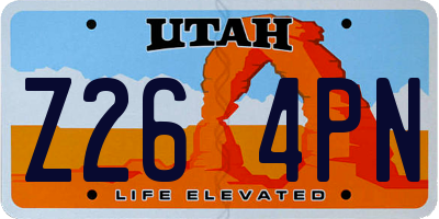 UT license plate Z264PN
