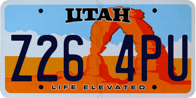 UT license plate Z264PU