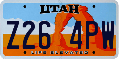UT license plate Z264PW