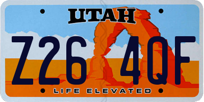 UT license plate Z264QF