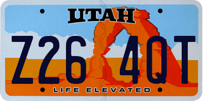 UT license plate Z264QT