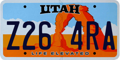 UT license plate Z264RA