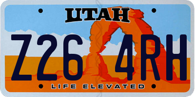 UT license plate Z264RH