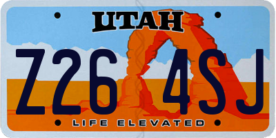 UT license plate Z264SJ