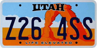 UT license plate Z264SS