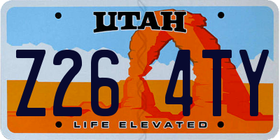UT license plate Z264TY
