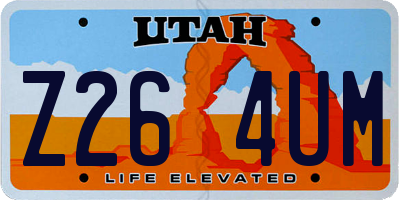 UT license plate Z264UM