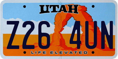 UT license plate Z264UN