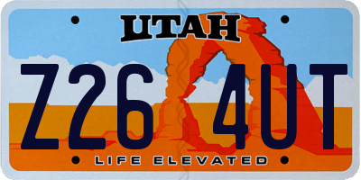 UT license plate Z264UT