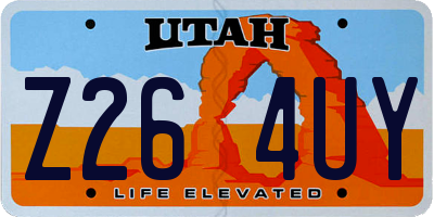 UT license plate Z264UY