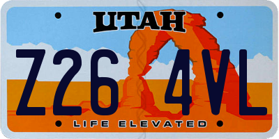 UT license plate Z264VL