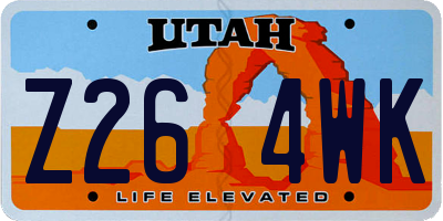 UT license plate Z264WK