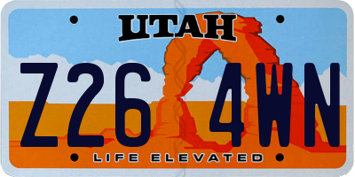 UT license plate Z264WN