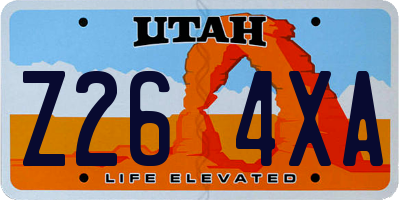 UT license plate Z264XA