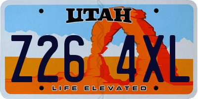 UT license plate Z264XL