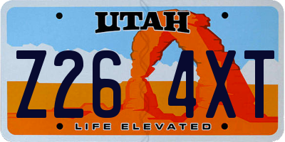 UT license plate Z264XT
