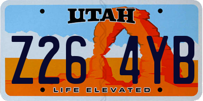 UT license plate Z264YB
