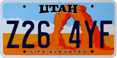 UT license plate Z264YF