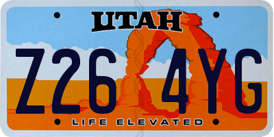 UT license plate Z264YG