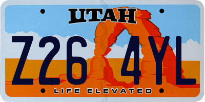 UT license plate Z264YL