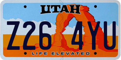 UT license plate Z264YU