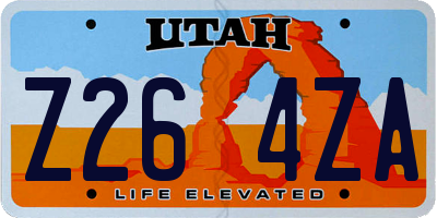 UT license plate Z264ZA