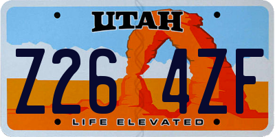 UT license plate Z264ZF