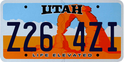 UT license plate Z264ZI