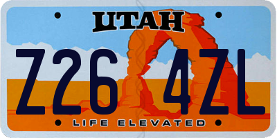 UT license plate Z264ZL