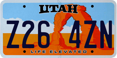 UT license plate Z264ZN