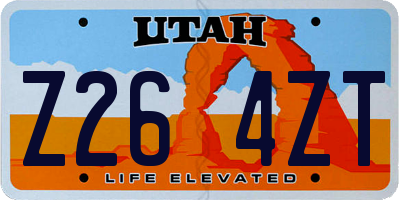 UT license plate Z264ZT