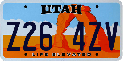 UT license plate Z264ZV