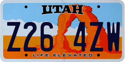 UT license plate Z264ZW