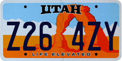 UT license plate Z264ZY