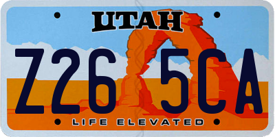 UT license plate Z265CA