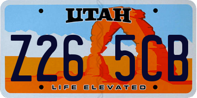 UT license plate Z265CB
