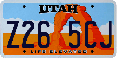 UT license plate Z265CJ