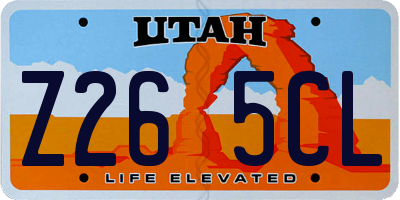 UT license plate Z265CL