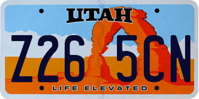UT license plate Z265CN